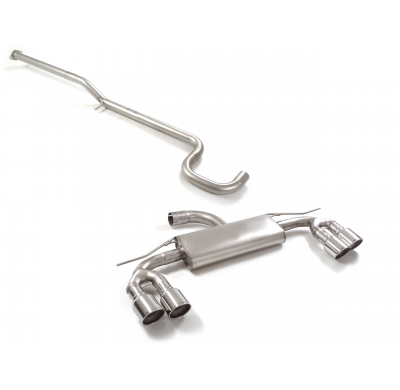 Tramo intermedio grupo N en acero inox + Silencioso trasero doble en acero inox con salidas redondas 2 / 102 mm Sport Line asime