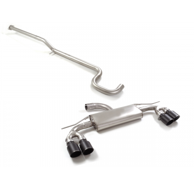 Tramo intermedio grupo N en acero inox + Silencioso trasero doble en acero inox con salidas redondas 2 / 102 mm Sport Line Black