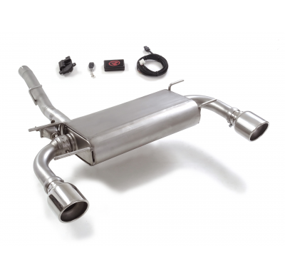 Silencioso trasero doble en acero inox con salidas redondas 114 mm Sport Line</p>
 con válvula eléctrica integrada. El control d