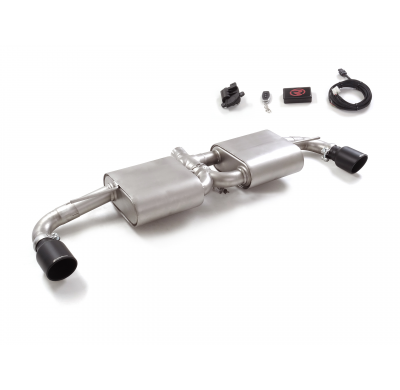 Silencioso trasero doble en acero inox con salidas redondas 102 mm Sport Line Black  
 con válvula eléctrica integrada. El contr