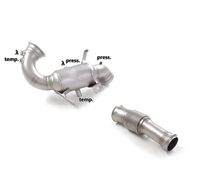 Catalizador metalico 200cpsi grupo N en acero inox con la eliminación de filtro OPF / GPF. Presentes todas la conexiones de las