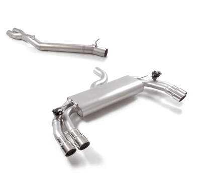 Tramo intermedio grupo N en acero inox + Silencioso trasero doble en acero inox con salidas redondas 2x90 mm Sport Line asimetri