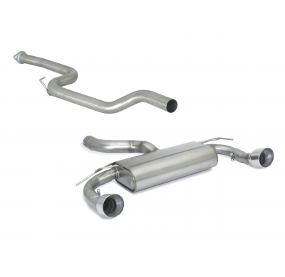 Tramo intermedio grupo N en acero inox + Silencioso trasero doble en acero inox con salidas redondas 108 mm Sport Line
 Línea co