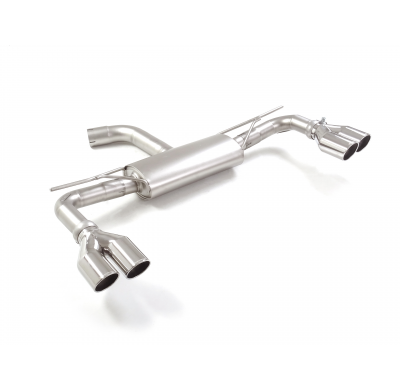 Silencioso trasero doble en acero inox con salidas redondas 2x80 mm Sport Line asimetricas  </p>
 Línea con diámetro mejorado 70