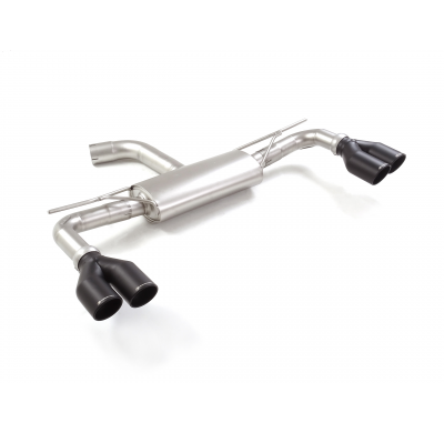 Silencioso trasero doble en acero inox con salidas redondas 2x80 mm Sport Line asimetricas  </p>
 Línea con diámetro mejorado 70