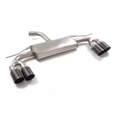 Silencioso trasero doble en acero inox con salidas redondas 2 / 100 mm Carbon Shot asimetricas</p>
 Línea con diámetro mejorado