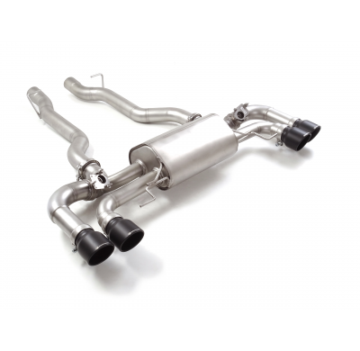 Silencioso trasero doble en acero inox con salidas redondas 2 / 102 mm Sport Line Black asimetricas</p>
 con valvulas integradas