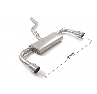 Silencioso trasero doble en acero inox con salidas redondas 102 mm Sport Line  </p>
 Línea con diámetro mejorado 60 mm </p>
 
 C