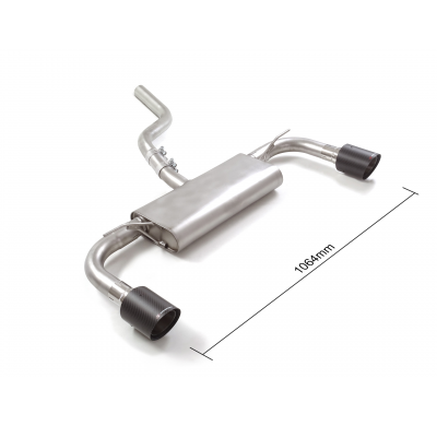 Silencioso trasero doble en acero inox con salidas redondas 100 mm Carbon Shot 
 Línea con diámetro mejorado 60 mm </p>
 
 CON H
