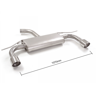 Silencioso trasero doble en acero inox con salidas redondas 102 mm Sport Line  </p>
 Línea con diámetro mejorado 70 mm
 
 CON HO