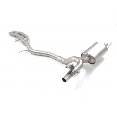 Tramo intermedio grupo N en acero inox + Silencioso trasero doble en acero inox
 con valvula integradas.Las válvula es accionada