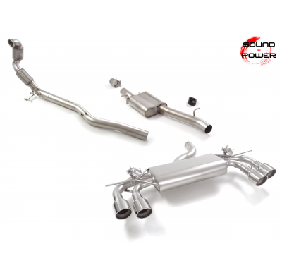 Catalizador metalico 200cpsi grupo N en acero inox con la eliminación de filtro OPF / GPF + Tramo intermedio con silencioso + Si