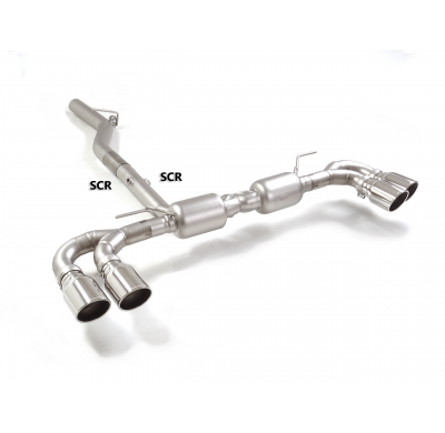 Silencioso trasero doble en acero inox con salidas redondas 2 / 102 mm Sport Line
 Línea con diámetro mejorado 70 mm
 Solo compa
