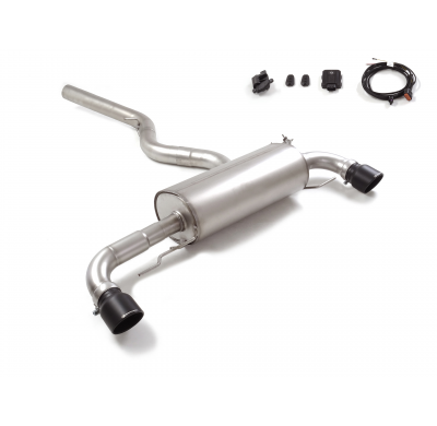 Silencioso trasero doble en acero inox con salidas redondas 102 mm Sport Line Black  
 con válvula eléctrica integrada. El contr