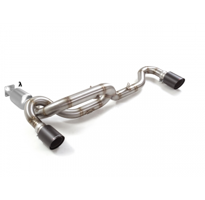 Tramo sustitución catalizador grupo N en acero inox + Tramo trasero grupo N doble en acero inox con salidas redondas 100 mm Carb