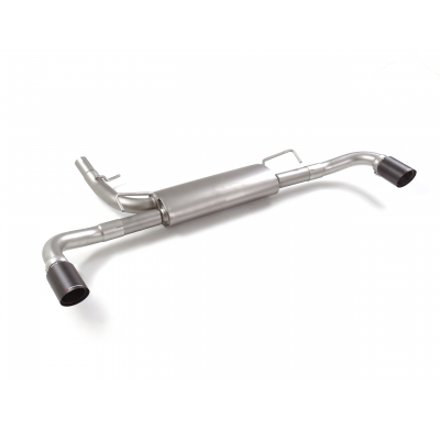Silencioso trasero doble en acero inox con salidas redondas 90 mm Carbon Shot
 Línea con diámetro mejorado 60 mm </p>
 
 CON HOM