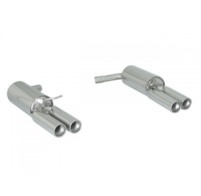 Escape Trasero Doble Acero Inox Salidas Redondas 2x80 Mm Asimetricas - Modificación Del Parachoques Original - Añadido Trase