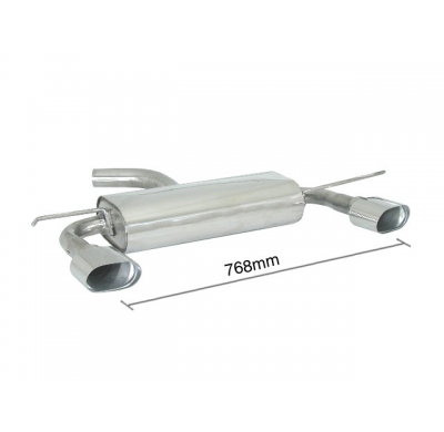 Escape Trasero Doble Acero Inox Salidas Ovaladas 128x80 Mm - Modificación Del Parachoques Original
  Seat Leon Mk2 (1p) 1.6