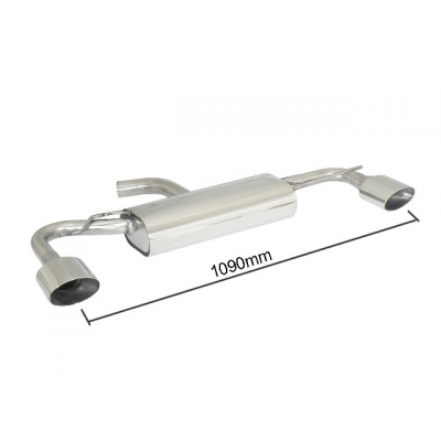 Escape Trasero Doble Acero Inox Salidas Ovaladas 135x90 Mm - Añadido Trasero Modelo R  Volkswagen Scirocco(13) 2.0tfsi (147