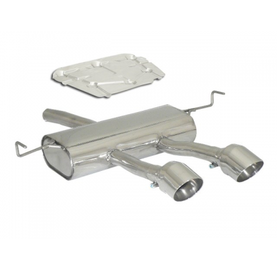 Escape Trasero Acero Inox Salidas Redondas Centrales 2x102 Mm Sport Line - Modificación Del Parachoques Original - Añadido T