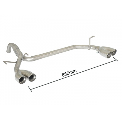 Escape Trasero Doble Acero Inox Salidas Redondas 2x70 Mm Sport Line Asimetricas - Modificación Del Parachoques Original
  Fi