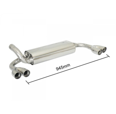 Escape Trasero Doble Acero Inox Salidas Redondas 2x70 Mm Sport Line Asimetricas - Modificación Del Parachoques Original
  Op