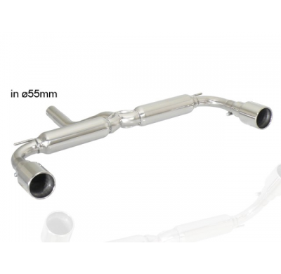 Escape Trasero Doble Acero Inox Salidas Redondas 90 Mm - Bajo Paragolpes Original O "Paquete Aerodinámico Jcw"
  Mini R60 Co