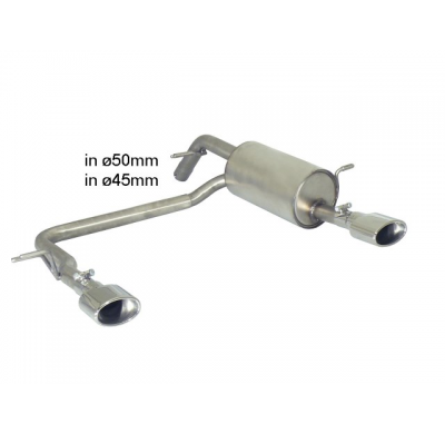 Escape Trasero Doble Acero Inox Salidas Ovaladas 115x70 Mm - Modificación Del Parachoques Original
  Peugeot 208 1.4vti (70k