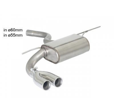 Escape Trasero Acero Inox Salidas Redondas 2x70 Mm Asimetricas - Paragolpes Paquete "M-Sport" - Bajo Paragolpes Original Bmw