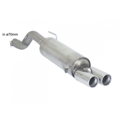 Escape Trasero Acero Inox Salidas Redondas 2x80 Mm Asimetricas - Línea Con Diámetro Mejorado 70 Mm - Para Instalar Con 57.00