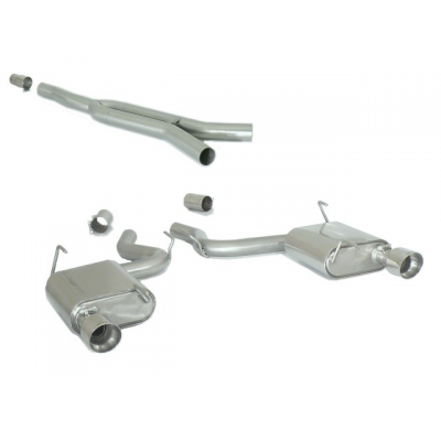 Tramo Intermedio Grupo N Acero Inox + Escape Trasero Doble Acero Inox Salidas Redondas 102 Mm Sport Line
 Línea Con Diámetro