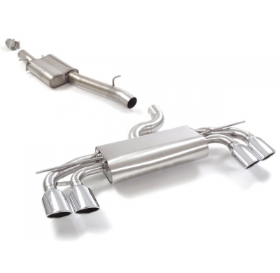 Tramo Intermedio Con Escape Acero Inox + Escape Trasero Doble Acero Inox Salidas Ovaladas 2 / 108x70 Mm 
 Supresión De L