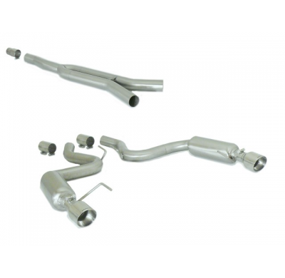 Tramo Intermedio Grupo N Acero Inox + Escape Trasero Doble Acero Inox Grupo N Salidas Redondas 102 Mm Sport Line
 Línea Con