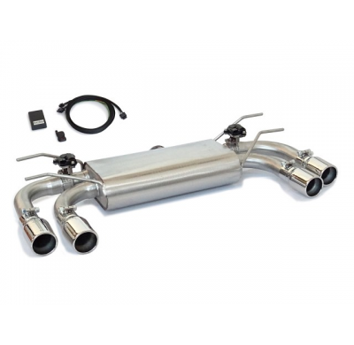 Escape Trasero Doble Acero Inox Salidas Redondas 2 / 80 Mm
 Con Válvulas Eléctricas Integradas Y Mando Wifi. 
 Línea Con Diá