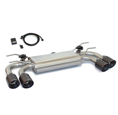 Escape Trasero Doble Acero Inox Salidas Redondas 2 / 100 Mm Carbon Shot 
 Con Válvulas Eléctricas Integradas Y Mando Wifi. 