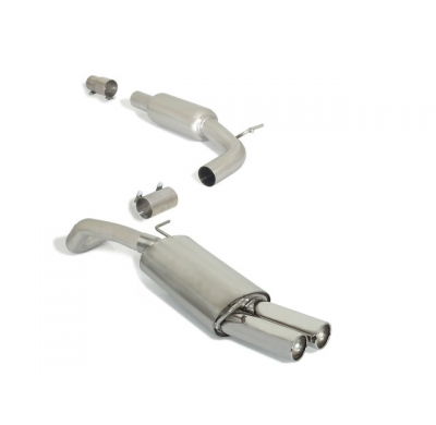 Escape Intermedio Acero Inox + Escape Trasero Acero Inox Salidas Redondas 2x80 Mm Asimetricas
 Línea Con Diámetro Mejora