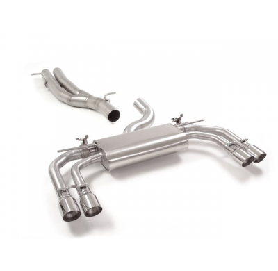 Tramo Intermedio Grupo N Acero Inox + Escape Trasero Doble Acero Inox Salidas Redondas 2x90 Mm Sport Line Asimetricas
 Con V