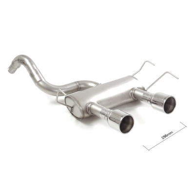 Escape Trasero Acero Inox Salidas Redondas Centrales 2 / 102 Mm  
 Línea Con Diámetro Mejorado 63,5 Mm
 Abarth 500 / 595 (Ty