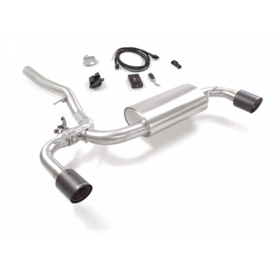 Escape Trasero Doble Acero Inox Salidas Redondas 100 Mm Carbon Shot 
 Con Valvula Integradas.Las Válvula Es Accionada Median