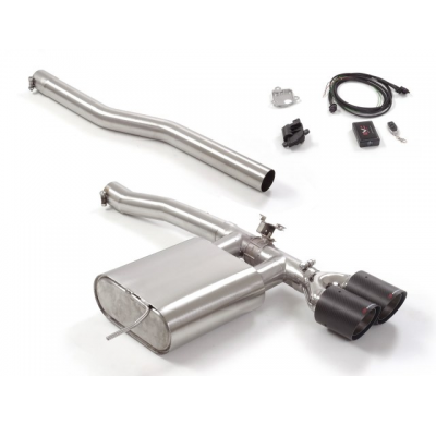 Escape Trasero Acero Inox Salidas Redondas 2x100 Mm Carbon Shot
 Con Válvula Eléctrica Integradas Y Mando Wifi.
 Mini F57 20