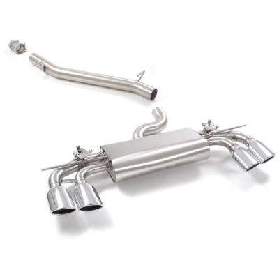 Tramo Intermedio Grupo N Acero Inox + Escape Trasero Doble Acero Inox Salidas Ovaladas 2 / 108x70 Mm
 Con Valvulas Integrada