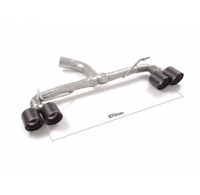 Tramo trasero grupo N doble en acero inox con salidas redondas 2 / 100 mm Carbon Shot asimetricas</p>
 Original rear bumper modi