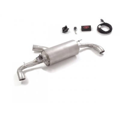 Silencioso trasero doble grupo N en acero inox con salidas redondas 70 mm</p>
 con válvula eléctrica integrada. El control de la