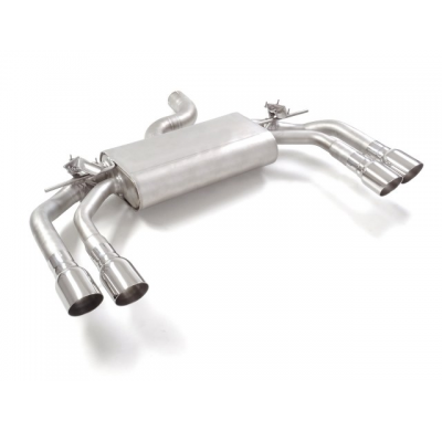 Silencioso trasero doble en acero inox con salidas redondas 2x90 mm Sport Line asimetricas
 con valvulas integradas.Las válvulas