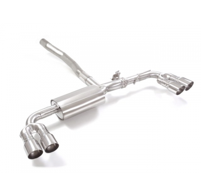 Silencioso trasero doble en acero inox con salidas redondas 2x90 mm Sport Line asimetricas
 con valvula integradas.Las válvula e