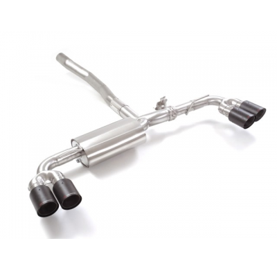 Silencioso trasero doble en acero inox con salidas redondas 2x90 mm Carbon Shot asimetricas 
 con valvula integradas.Las válvula