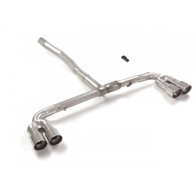 Tramos traseros grupo N dobles en acero inox con salidas redonda 2x90 mm Sport Line asimetricas
 Supresión de la válvula integra