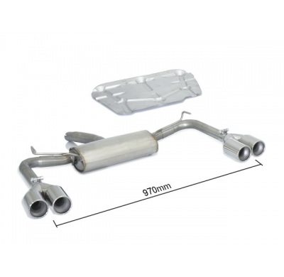 Escape Trasero Doble Acero Inox Salidas Redondas 2x80 Mm Asimetricas 
 Modificación Del Parachoques Original O Bajo Paragolp