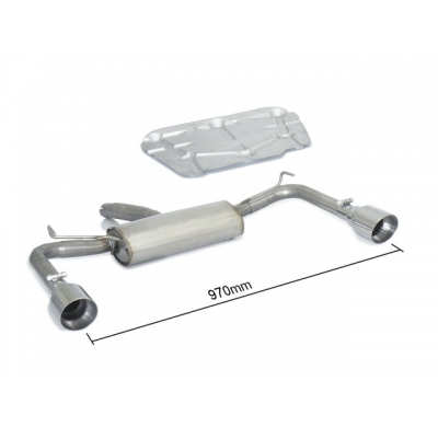 Escape Trasero Doble Acero Inox Salidas Redondas 102 Mm Sport Line  
 Modificación Del Parachoques Original - Añadido Traser