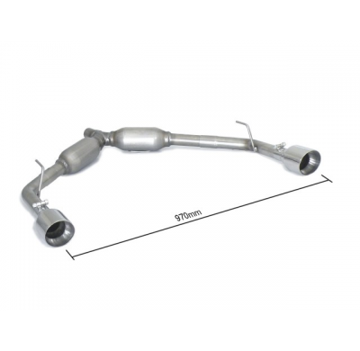 Escape Trasero Doble Acero Inox Salidas Redondas 102 Mm Sport Line  
 Modificación Del Parachoques Original - Añadido Traser